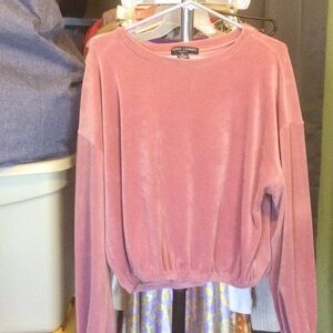 French laundry cropped velveteen sweatshirt or top xl